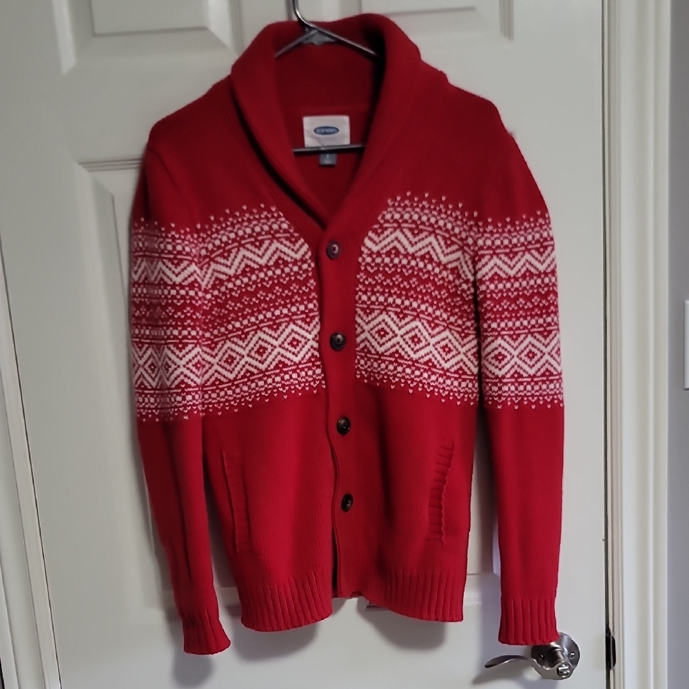 Red Patterned Winter Sweater